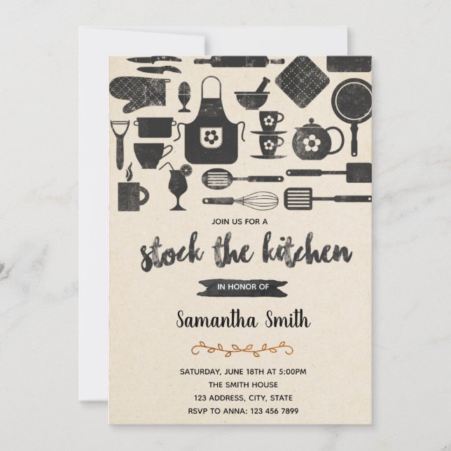 Stock the kitchen bridal shower Invitation (Front)