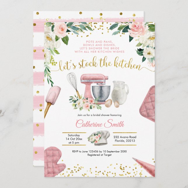 Stock the Kitchen Bridal Shower Invitation (Front/Back)
