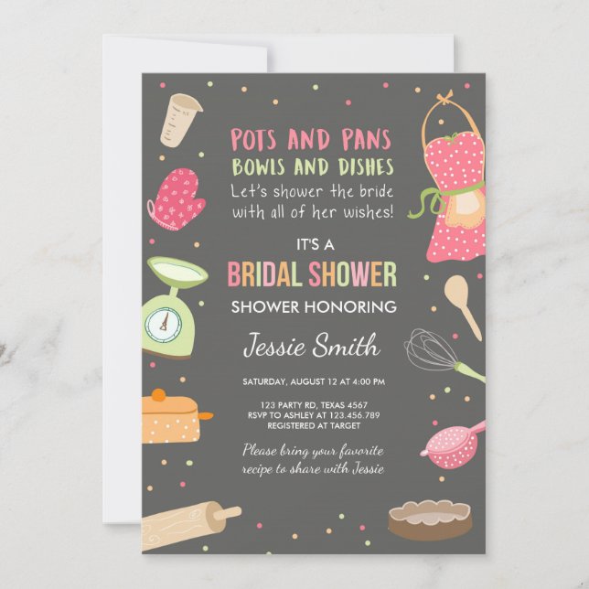Stock the Kitchen Bridal Shower Invitation Cooking (Front)
