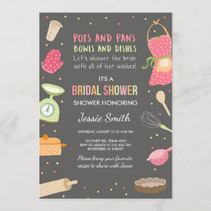 Stock the Kitchen Bridal Shower Invitation Cooking