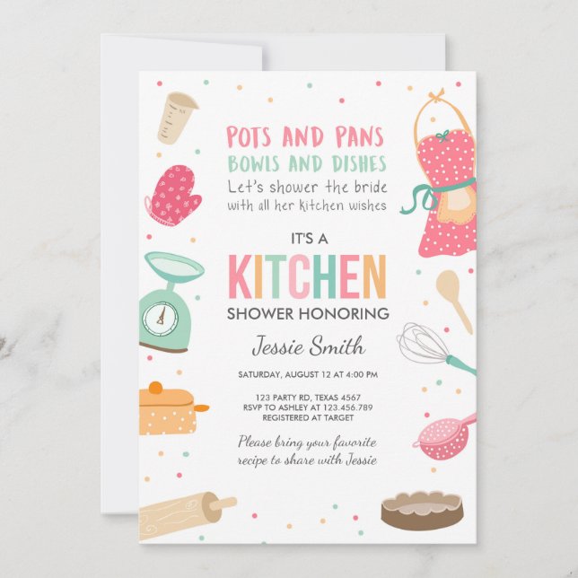 Stock the Kitchen Bridal Shower Invitation Cooking (Front)