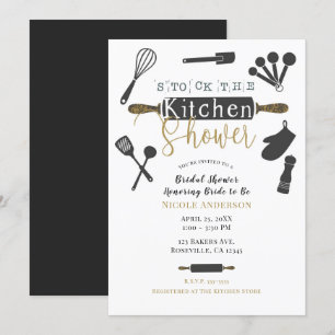 Stock the Kitchen Bridal Shower Modern Minimal Invitation