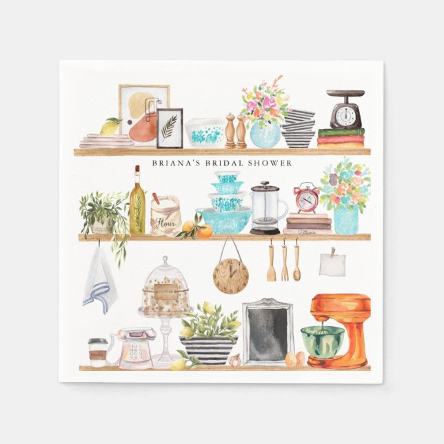 Stock the Kitchen Bridal Shower Personalised Napkin (Front)