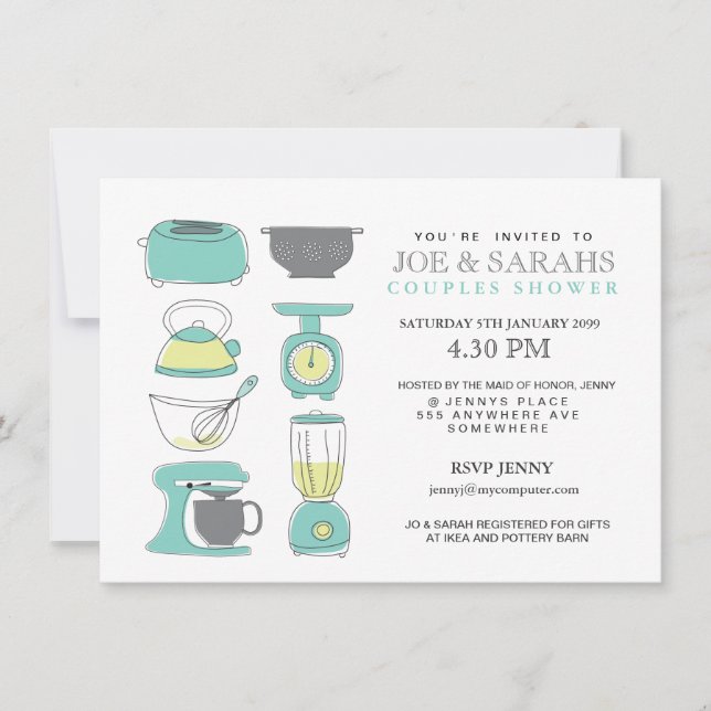 Stock the Kitchen Couples Shower Party Invite (Front)