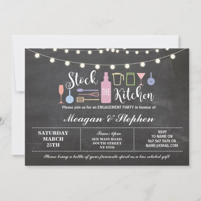 Stock The Kitchen Engagement Party Couples Shower Invitation (Front)
