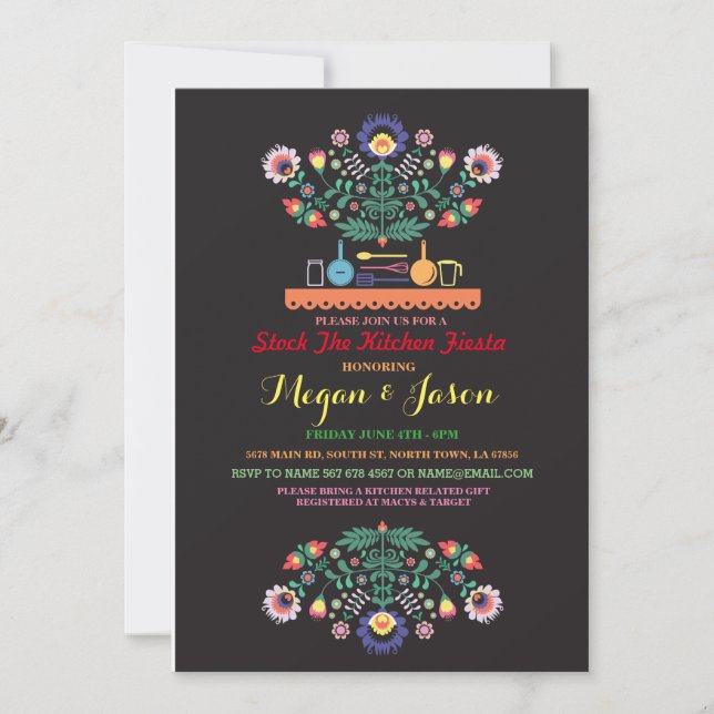 Stock The Kitchen Fiesta Mexico Party Invitation (Front)