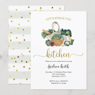 Stock the Kitchen Garden Recipe Shower Invitation