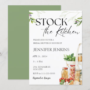 Stock the Kitchen Pantry Cooking Bridal Shower  Invitation