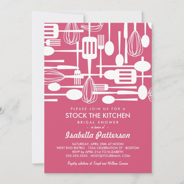 Stock the Kitchen Retro Style Bridal Shower Invitation (Front)