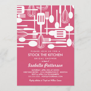 Stock the Kitchen Retro Style Bridal Shower Invitation