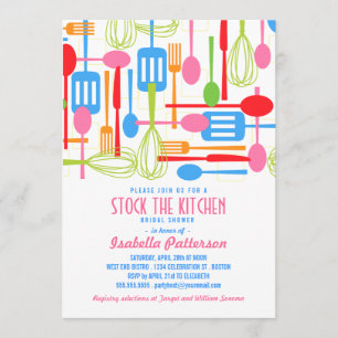 Stock the Kitchen Retro Style Bridal Shower Invitation