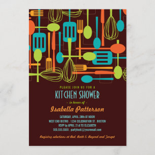 Stock the Kitchen Retro Style Bridal Shower Invitation