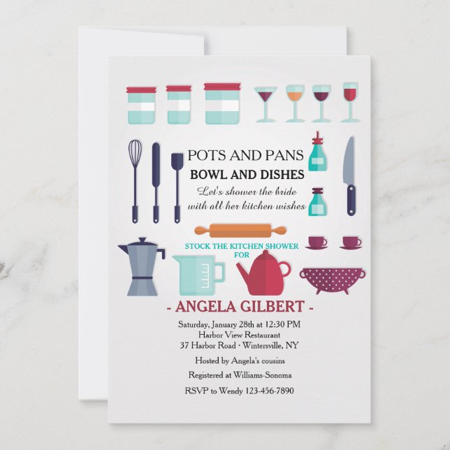 Stock the Kitchen Shower Invitation (Front)