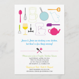 Stock the kitchen shower invitation