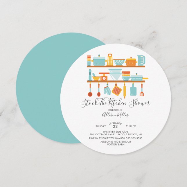 Stock The Kitchen Shower Invitations (Front/Back)