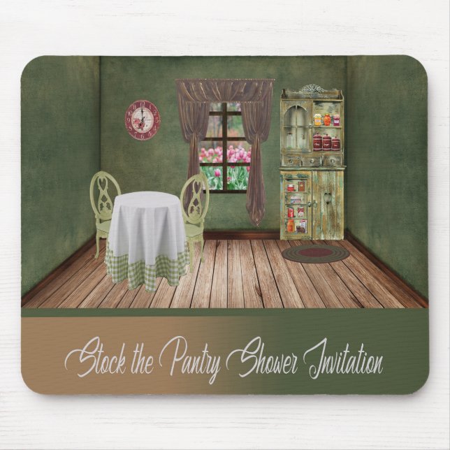 Stock the Pantry Shower Invitation, Cosy Room Mouse Mat (Front)