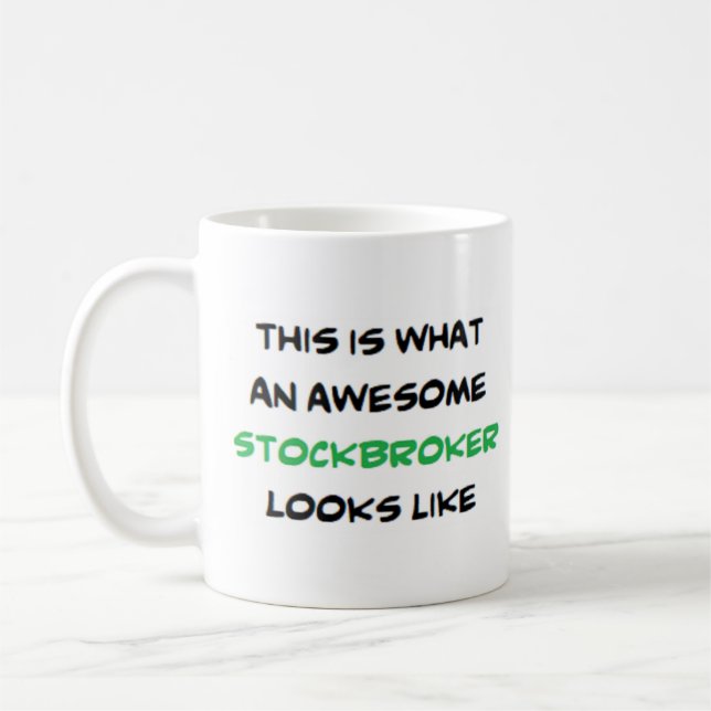 stockbroker, awesome coffee mug (Left)