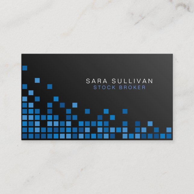 StockBroker FinancialInvestment Abstract BlueCubes Business Card (Front)