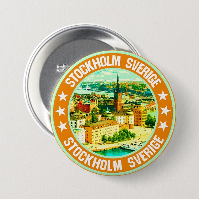 Stockholm                                          7.5 cm round badge (Front & Back)