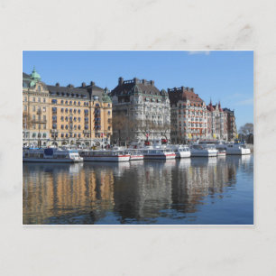 Stockholm Boats and Buildings Postcard