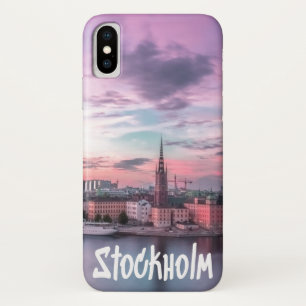 Stockholm Capital of Sweden Night Skyline iPhone X Case