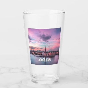 Stockholm Capital of Sweden Night Skyline Glass