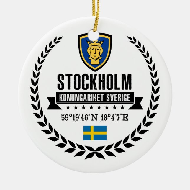 Stockholm Ceramic Tree Decoration (Front)
