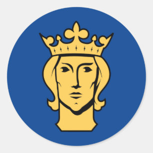 Stockholm city flag Sweden symbol Classic Round Sticker