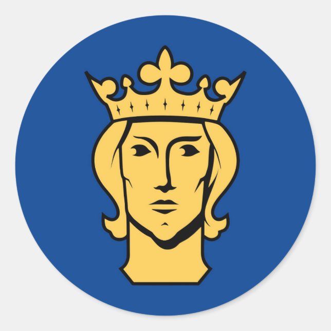 Stockholm city flag Sweden symbol Classic Round Sticker (Front)