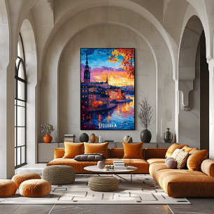 Stockholm City Skyline Poster – Swedish Urban Art