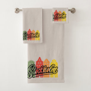 Stockholm City Sweden Vacation gift Bath Towel Set