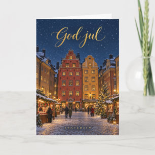 Stockholm Gamla Stan God jul Holiday Card