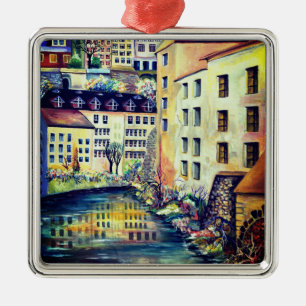 Stockholm Gamla Stan Old City Painting Metal Tree Decoration