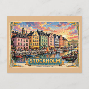 Stockholm Gamla Stan Travel Poster Postcard