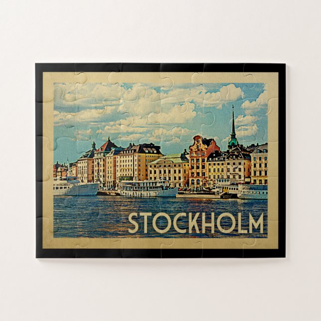 Stockholm Jigsaw Puzzle Sweden Vintage (Horizontal)