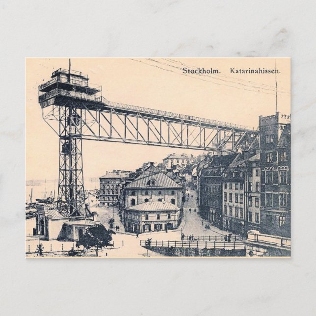 Stockholm, Katarinahissen elevator lift, 1919, Pos Postcard (Front)