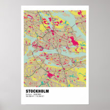 Stockholm Map Poster - Sweden Colourful Map