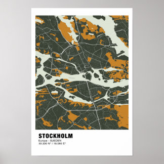 Stockholm Map Poster - Sweden Green Map 