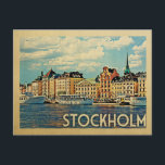 Stockholm Postcard Sweden Vintage Travel<br><div class="desc">Stockholm Sweden design in Vintage Travel style featuring a lovely coastal river setting.</div>