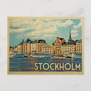 Stockholm Postcard Sweden Vintage Travel