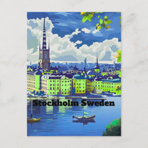 Stockholm postcard Travel Sweden  Illustrated card