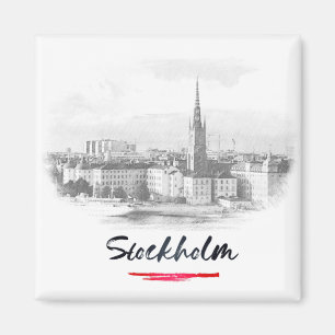 Stockholm - Skyline Magnet