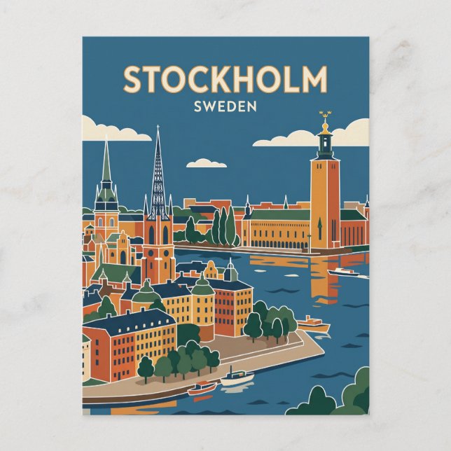Stockholm Skyline Sweden Postcard (Front)