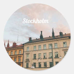 Stockholm Södermalm Cityscape Classic Round Sticker