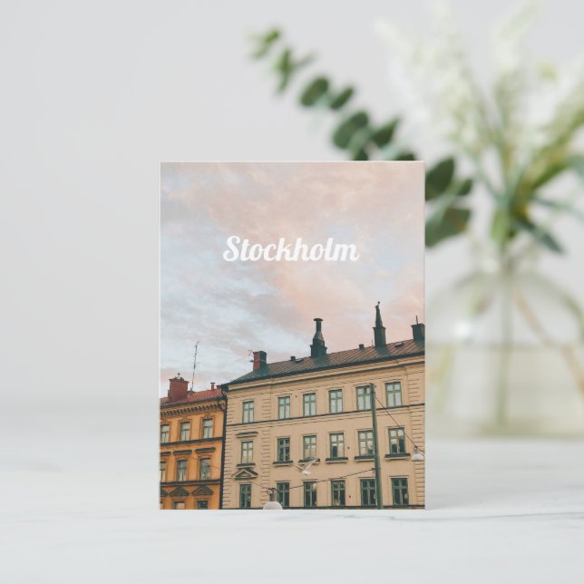Stockholm Södermalm Cityscape Holiday Postcard (Standing Front)