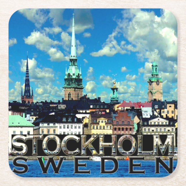 Stockholm Square Paper Coaster (Front)