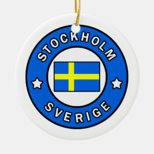 Stockholm Sverige Ceramic Tree Decoration