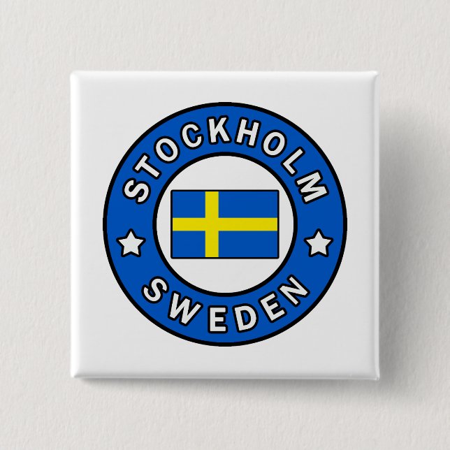 Stockholm Sweden 15 Cm Square Badge (Front)
