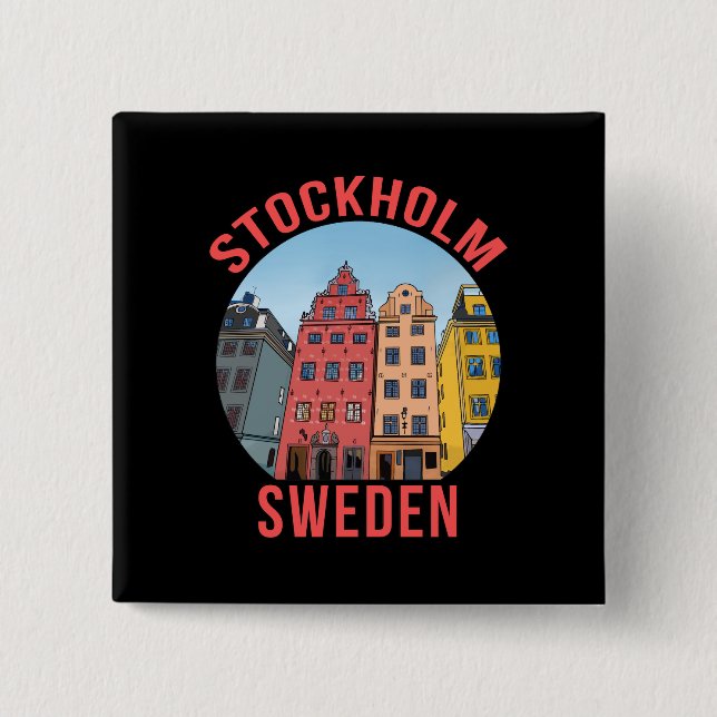 Stockholm Sweden 15 Cm Square Badge (Front)