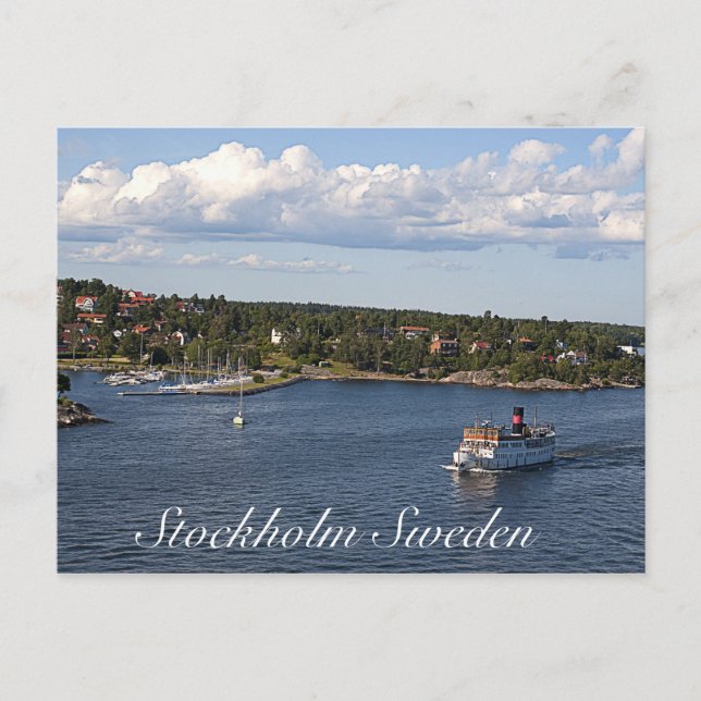 Stockholm Sweden Bay Postcard (Front)